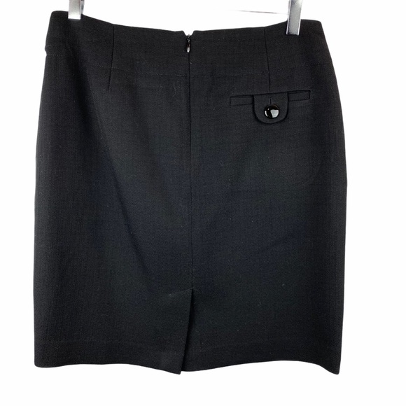 BANANA REPUBLIC Wool Pencil Skirt Black Classic Preppy Academia Size 4 - Picture 4 of 7